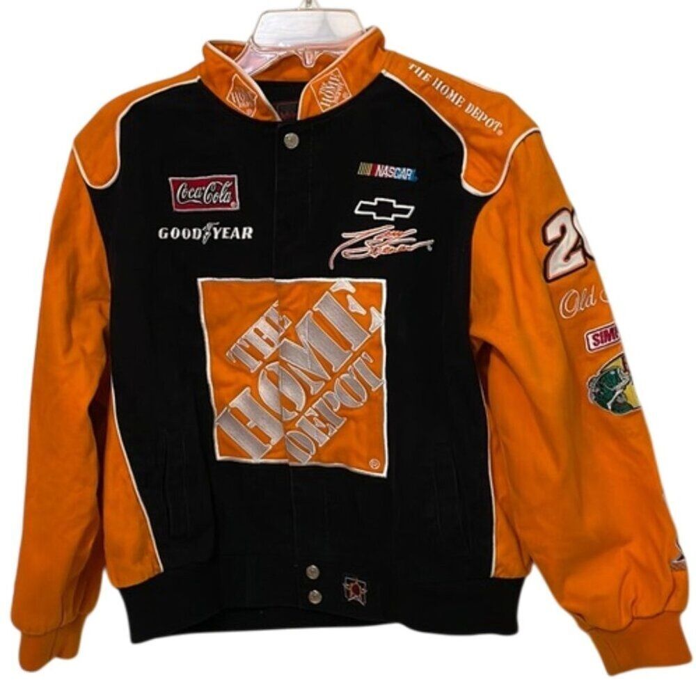 JH Design Vintage Nascar Tony Stewart Home Depot Jacket Kids Size 2XL 13-14